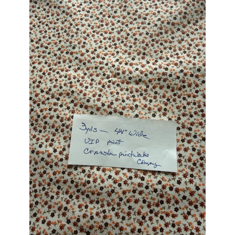 Cranston Print Works Floral Cotton Fabric Multicolor 3 yds Up to 45" Wide